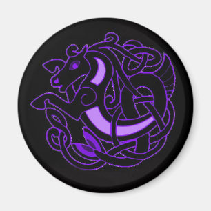 Celtic Horse Knot - Paars + Black Magneet