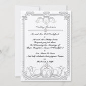 Celtic Ice Wolf Wedding Invitation Kaart (Voorkant)