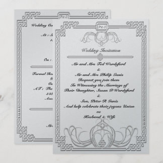 Celtic Ice Wolf Wedding Invitation Kaart