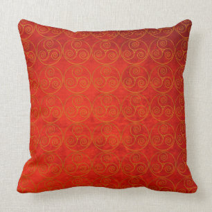 Celtic Icon on Old Red Velvet Effect Background Kussen