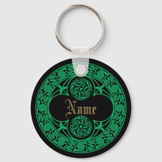 Celtic Irish Personalised Name Sleutelhanger (Voorkant)