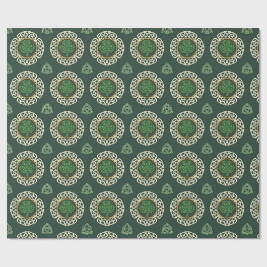 Celtic Irish Shamrock Shield Traditional Irish Cadeaupapier (Vlak)