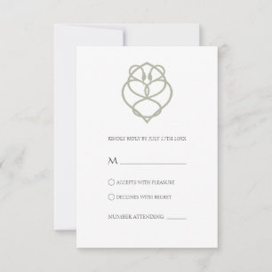 Celtic Irish Swan Love Knot Wedding Reply Kaart