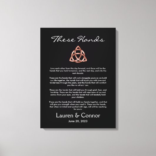 Celtic Irish Wedding Vows Handfasting Ceremony Canvas Afdruk (Voorkant)