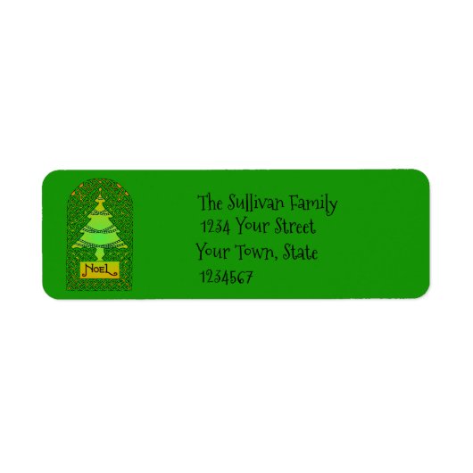 Celtic kerstboom Return Label (Voorkant)