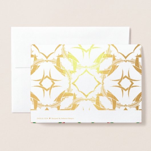 Celtic KerstHolly Wreath Pattern - Gepersonaliseer Folie Kaarten (Met envelop)