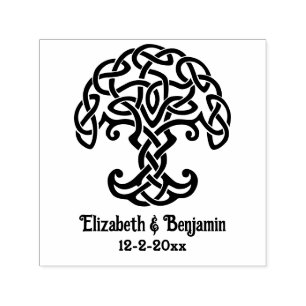 Celtic Knoop Levensboom Koppel Namen Datum  Zelfinktende Stempel