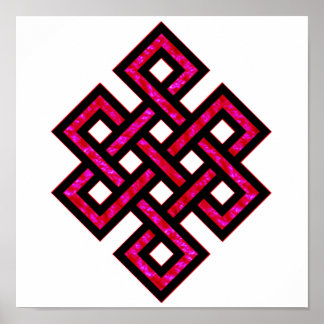Celtic Knot 10 Red Poster