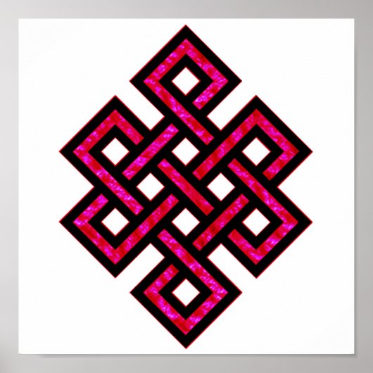 Celtic Knot 10 Red Poster (Voorkant)