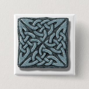 Celtic Knot 4-vierkante steen Vierkante Button 5,1 Cm