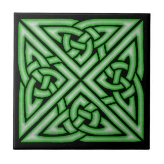 Celtic Knot Art Design in Green Tegeltje