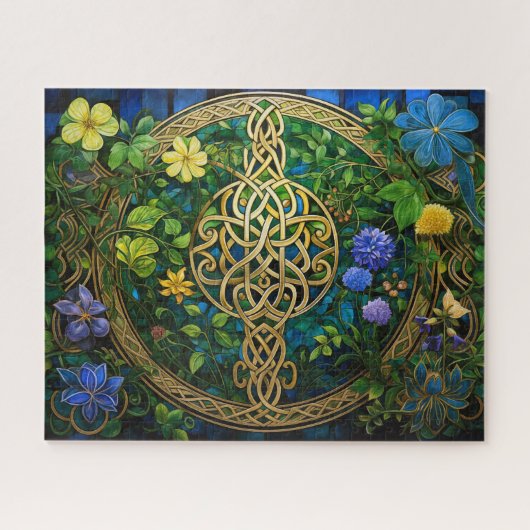 Celtic Knot Bloemen Knotwork Legpuzzel (Horizontaal)