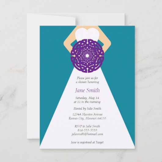 Celtic Knot Bridal Shower Invitation Kaart (Voorkant)