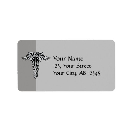 Celtic Knot Caduceus Etiket (Voorkant)