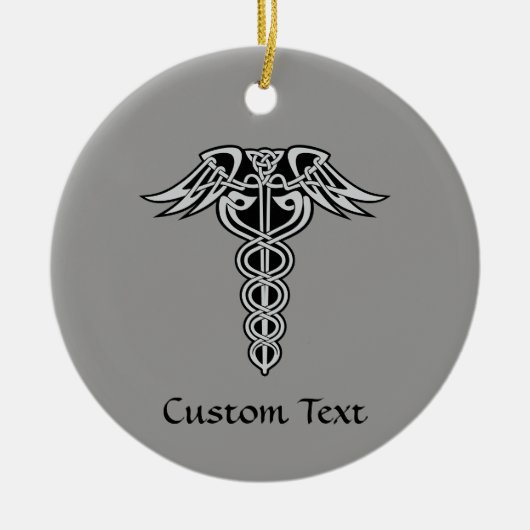 Celtic Knot Caduceus Keramisch Ornament (Voorkant)