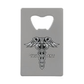 Celtic Knot Caduceus Kredietkaart Flessenopener (Voorkant)