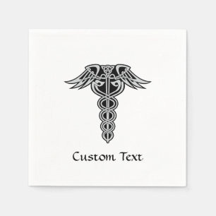 Celtic Knot Caduceus Servet