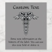Celtic Knot Caduceus Wijn Etiket (Enkel label)
