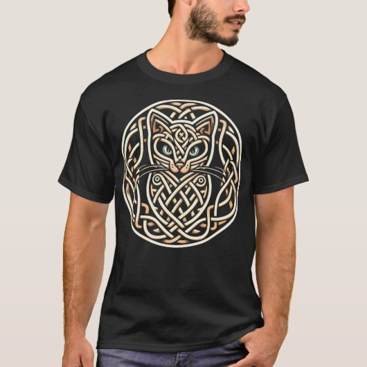 Celtic Knot Cat T-Shirt (Voorkant)