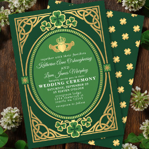 Celtic Knot Claddagh Shamrock Trouw Groen Kaart