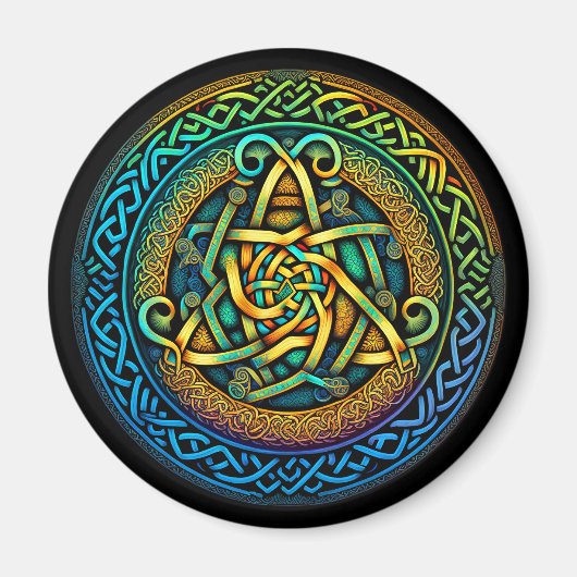 Celtic Knot Colorful Knotwork Magneet (Voorkant)