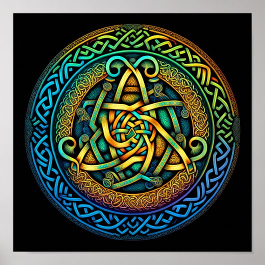 Celtic Knot Colorful Knotwork Poster (Voorkant)