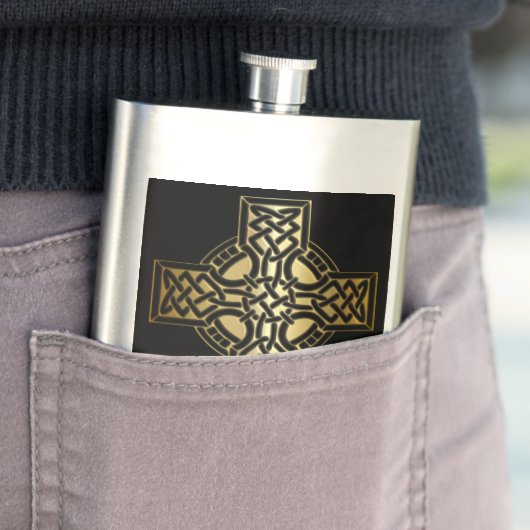 Celtic Knot Cross in Gold en Black Flacon (Voorbeeld)