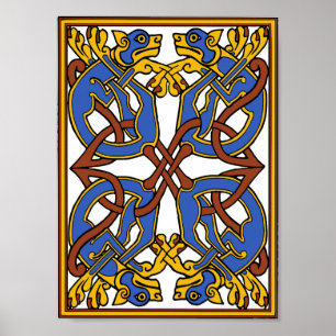 Celtic Knot Design met Honden Poster