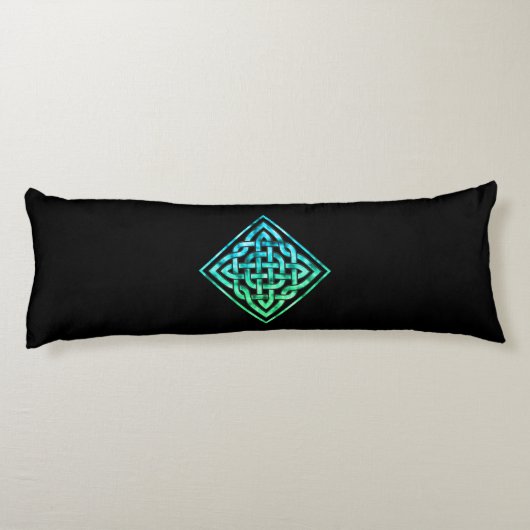 Celtic Knot - Diamond Blue Green Body Pillow Lichaamskussen (Achterkant)