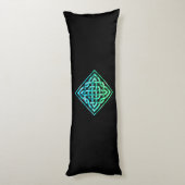 Celtic Knot - Diamond Blue Green Body Pillow Lichaamskussen (Achterkant (Verticaal))