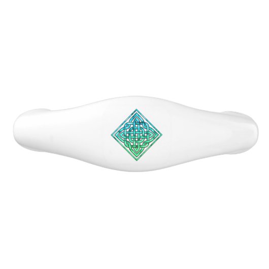 Celtic Knot - Diamond Blue Green Keramische Ladegreep (Voorkant)