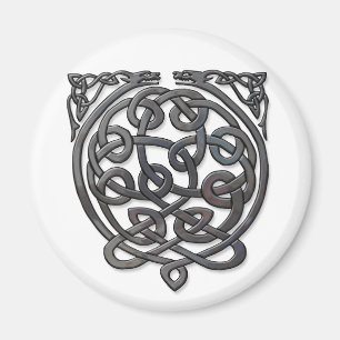 Celtic Knot Dragons - Black Chrome Magneet