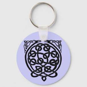 Celtic Knot Dragons - Zwart-wit Sleutelhanger