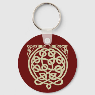 Celtic Knot Dragons - Zwart-wit Sleutelhanger