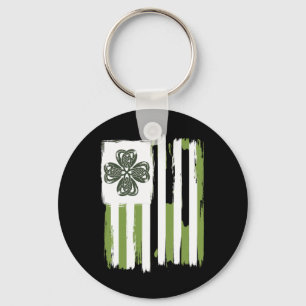 Celtic Knot Four Leaf Clover Stripes Design St Pat Sleutelhanger