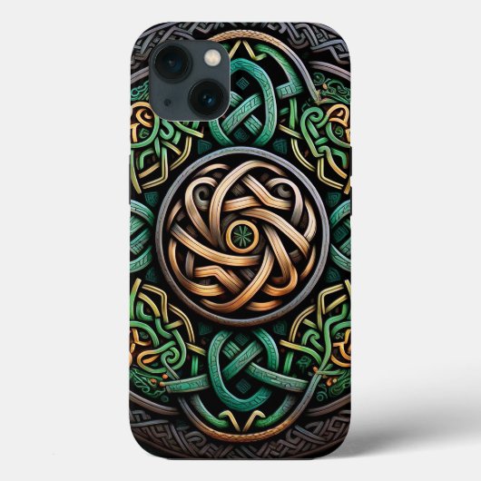 Celtic Knot Green Gold Knotwork Case-Mate iPhone Case (Achterkant)