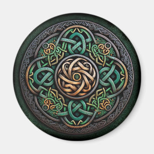Celtic Knot Green Gold Knotwork Magneet