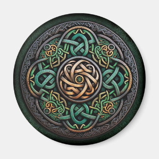 Celtic Knot Green Gold Knotwork Magneet