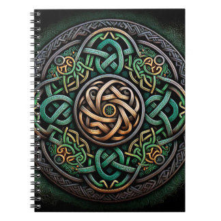 Celtic Knot Green Gold Knotwork Notitieboek