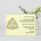 Celtic Knot in Gold and Ivory Wedding Invitation Kaart (Staand voorkant)