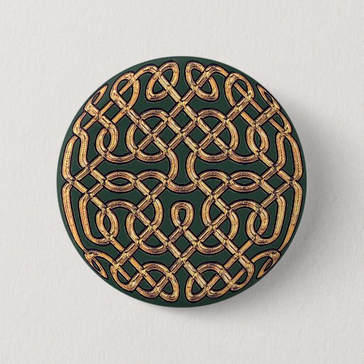 Celtic Knot in Gold Ronde Button 5,7 Cm (Voorkant)