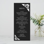 Celtic Knot Initialen - Menu Kaart zwart (Staand voorkant)