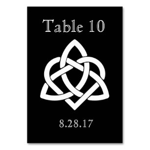Celtic Knot Initialen - Tafelkaart - Zwart Kaart
