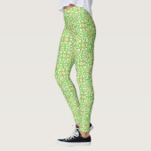 Celtic Knot Irish Braid  Green Cream Pattern Leggings (Links)