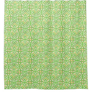 Celtic Knot Irish Braid Green Stencil Pattern Douchegordijn