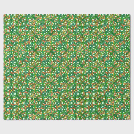 Celtic Knot Irish Braid Pattern Green  Cadeaupapier (Vlak)