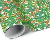 Celtic Knot Irish Braid Pattern Green  Cadeaupapier (Rol Hoek)