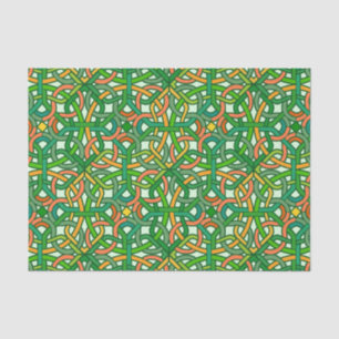 Celtic Knot Irish Braid Pattern Green  Tissuepapier