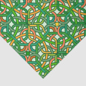 Celtic Knot Irish Braid Pattern Green  Tissuepapier (Detail)