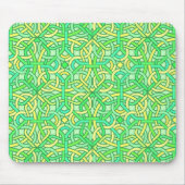 Celtic Knot Irish Braid Pattern Green Yellow Muismat (Voorkant)